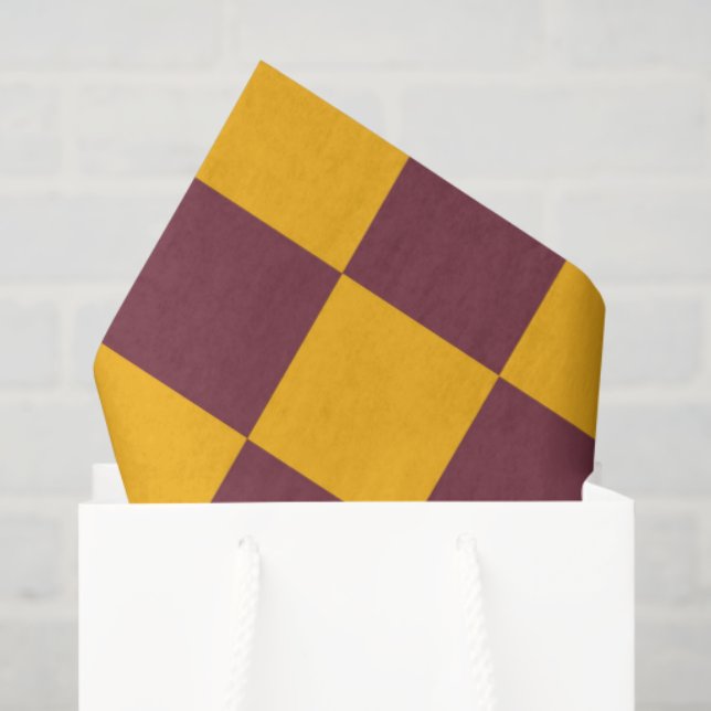 Modern Chequerboard Team Sports School Colours Fun Tissue Paper (Gift Bag)