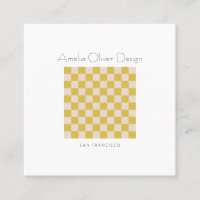 Modern Chequerboard Yellow Simple Stylish Custom