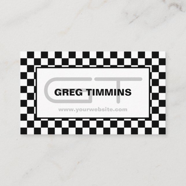 Modern Chequered Business Card (Front)
