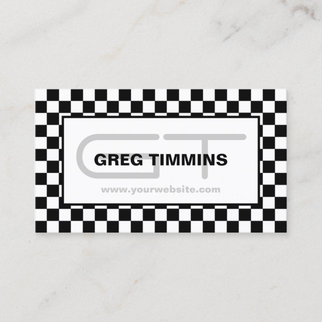 Modern Chequered Business Card (Front)