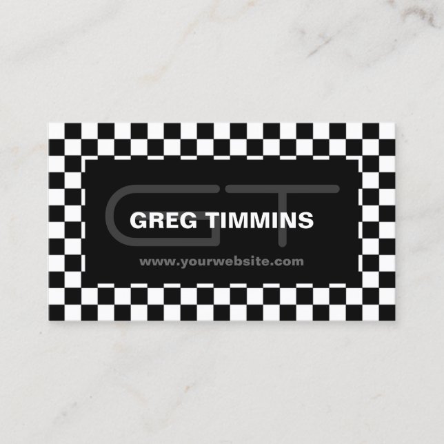 Modern Chequered Business Card Template (Front)
