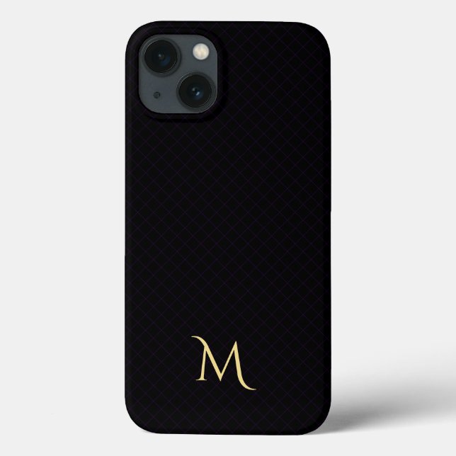 Modern Chequered Pattern Monogram iPad Hard Case (Back)
