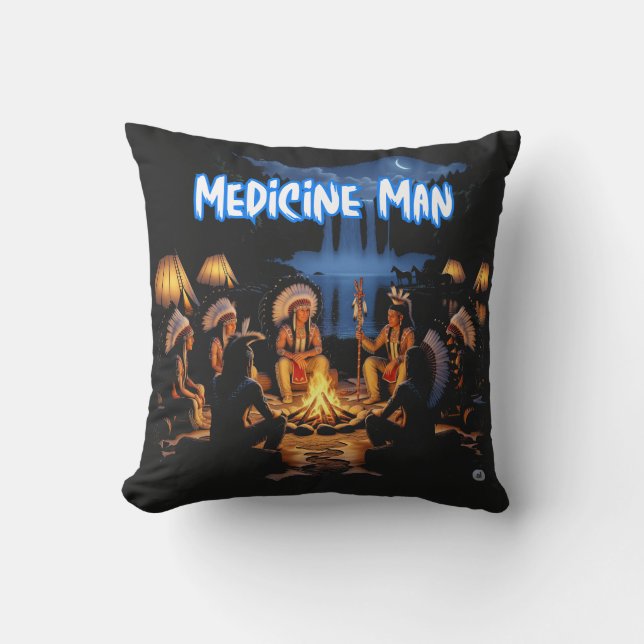 Modern Cherokee Medicine Man Cushion (Front)