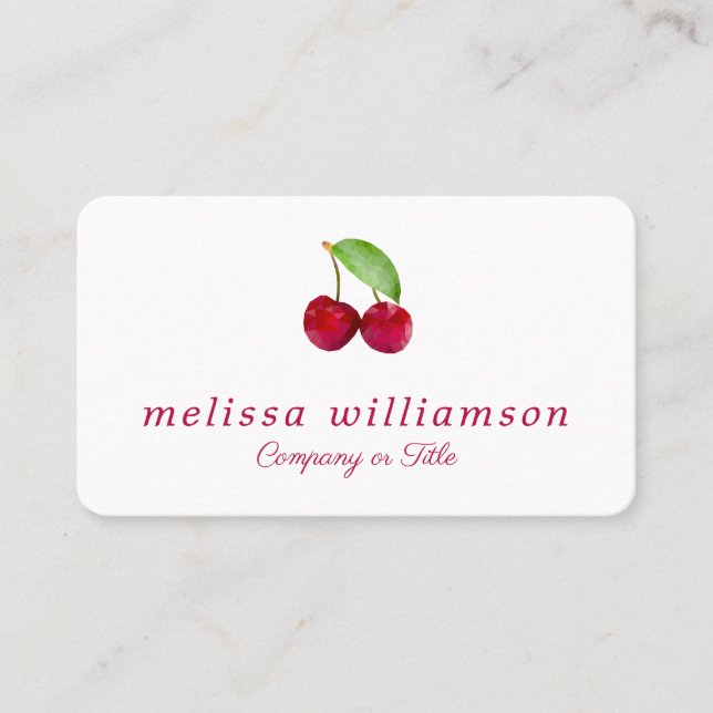 Modern Cherry 3D Fruit Business Card (Front)