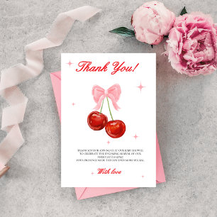 Modern Cherry Baby Shower  Thank You Card