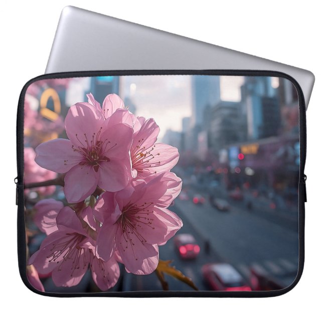 Modern Cherry Blossom 15' Laptop Sleeve (Front)