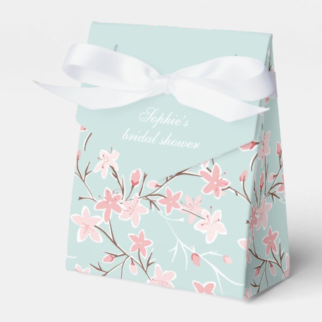 Modern Cherry Blossom Bridal Shower  Favour Box (Front Side)