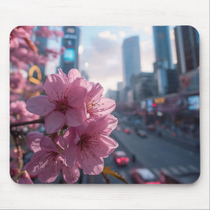Modern Cherry Blossom Mouse Pad