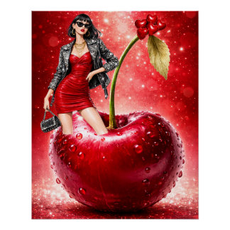 Modern Cherry Designs Poster