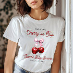 Modern Cherry On Top Pink Bow Baby Shower<br><div class="desc">Celebrate in style with our Modern Cherry On Top Pink Bow Baby Shower collection. This charming set features a playful cherry design accented by a delicate pink bow, bringing a sweet and sophisticated touch to your baby shower. From invitations and thank-you cards to paper cups, napkins, and decor items, each...</div>