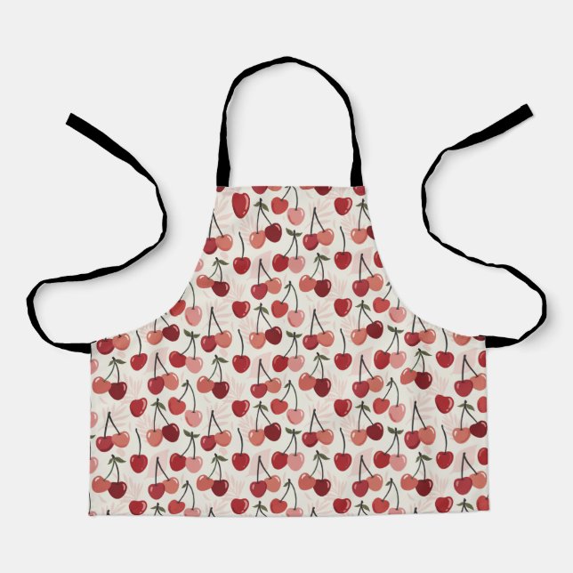 Modern Cherry Pattern Apron (Front)