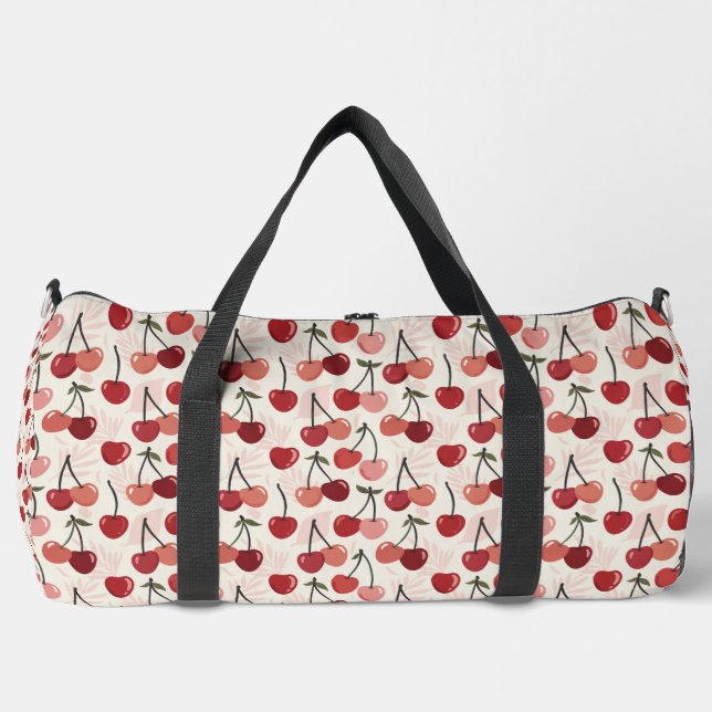 Modern Cherry Pattern Duffle Bag (Front)