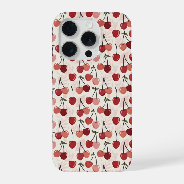 Modern Cherry Pattern iPhone Case (Back)