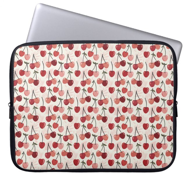 Modern Cherry Pattern Laptop Sleeve (Front)