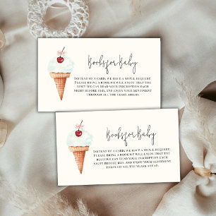Modern Cherry Scoop Ice Cream Books Baby Shower Enclosure Card