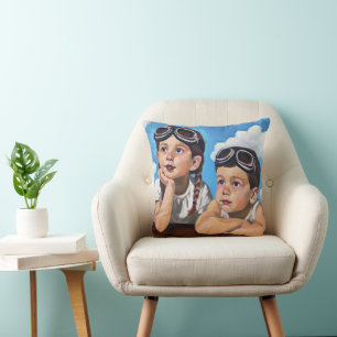 Modern Cherub Painting - Rembrandt Inspired Art Cushion