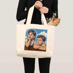 Modern Cherub Painting - Rembrandt Inspired Art Large Tote Bag