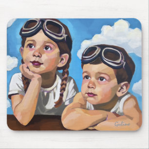 Modern Cherub Painting - Rembrandt Inspired Art Mouse Pad