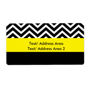 Modern Chevron Black Yellow Shipping Package Label