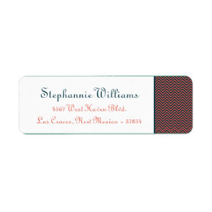 Modern Chevron Coral/Navy Return Label