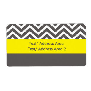 Modern Chevron Grey Yellow Shipping Package Label