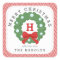 Modern Chevron Merry Christmas Wreath Monogrammed