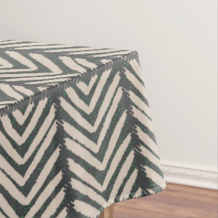 Modern Chevron - monochrome French classic black Tablecloth
