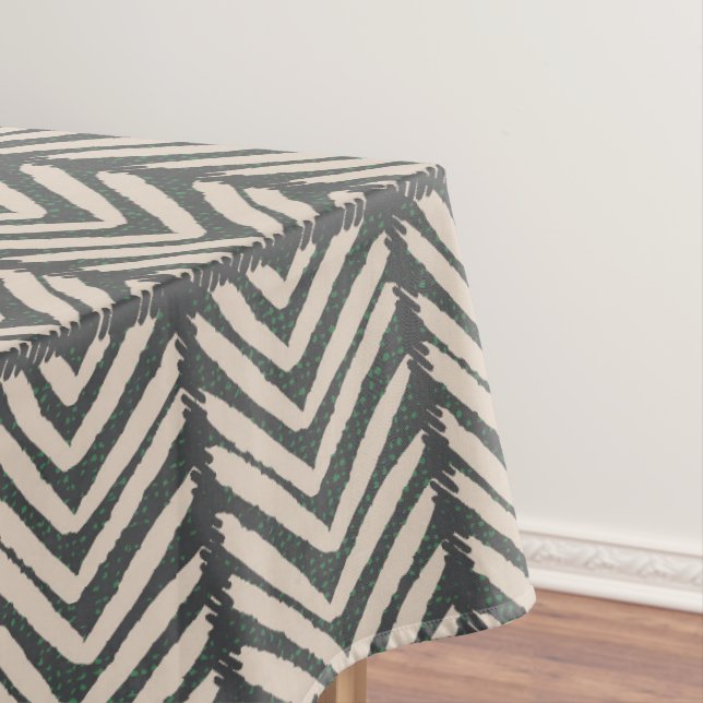 Modern Chevron - monochrome French classic black  Tablecloth (In Situ)