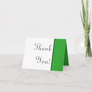 Modern Chevron Neon Green/Grey Thank You Card