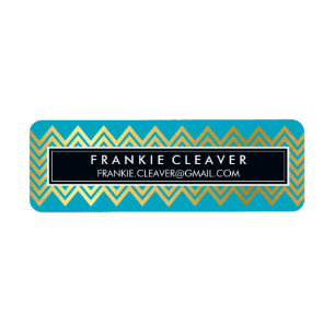 MODERN CHEVRON PATTERN trendy simple gold aqua