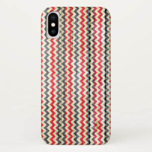 Modern Chevron Pattern Wooden iPhone X Case