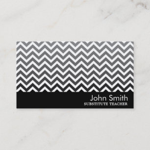Modern Chevron Substitute Teacher Business Card