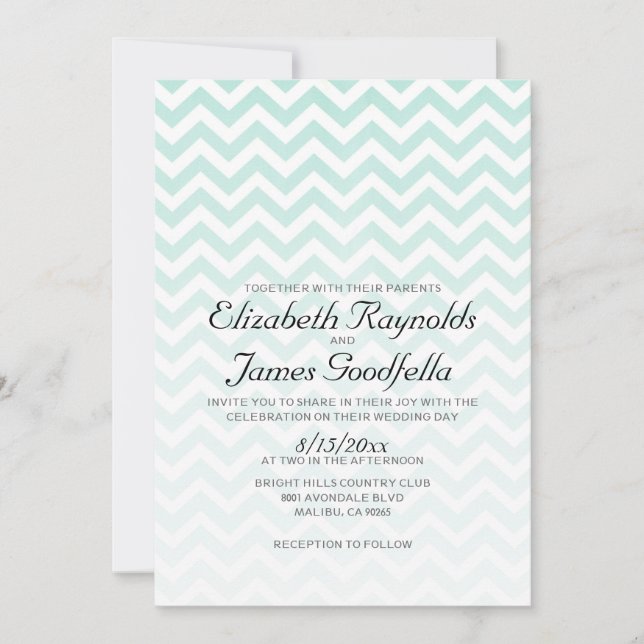Modern Chevron Wedding Invitations (Front)