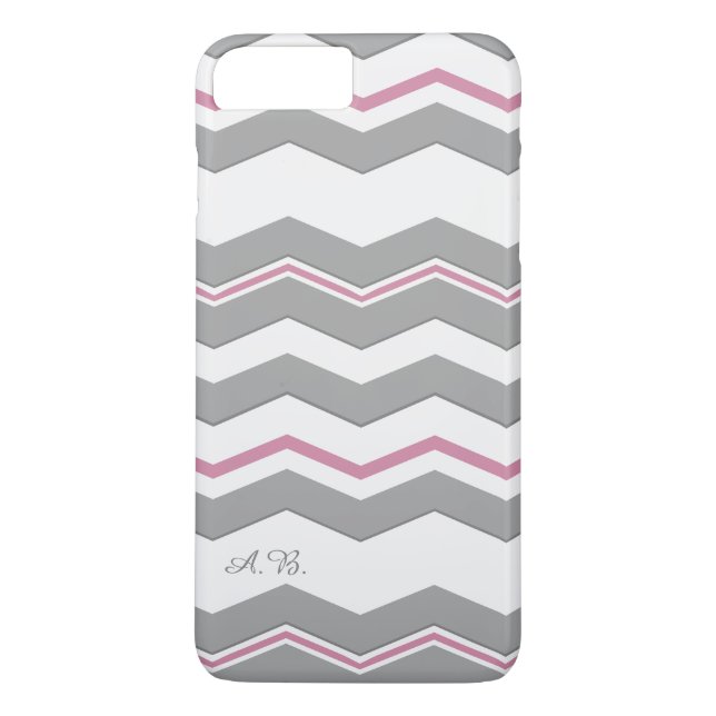 Modern Chevron with any Colour Detail Initials Case-Mate iPhone Case (Back)