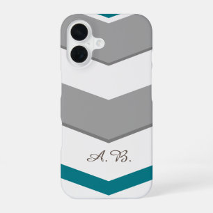 Modern Chevron with any Colour Detail Initials iPhone 16 Case