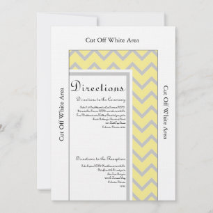 Modern Chevron Yellow/Grey Wedding Directions Card