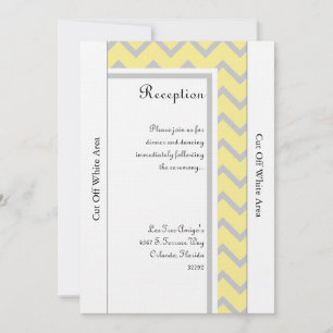 Modern Chevron Yellow/Grey Wedding Reception Card