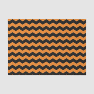 Modern Chevron Zigzag Black and Orange Pattern  Tissue Paper