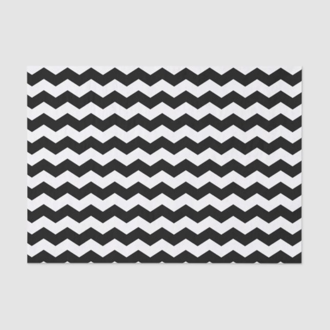 Modern Chevron Zigzag Black and White Pattern  Tissue Paper (Front)