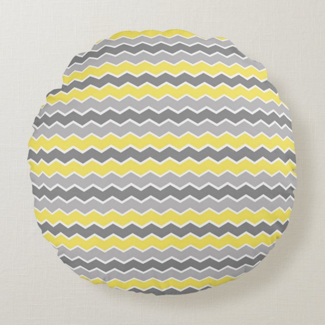 Modern Chevron Zigzag Seamless Pattern Round Cushion (Front)