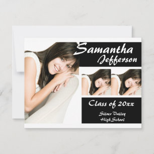 Modern Chic 3-Photo Graduation Announcement