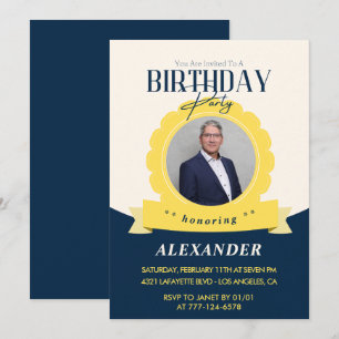 Modern Chic 53rd birthday invitation 