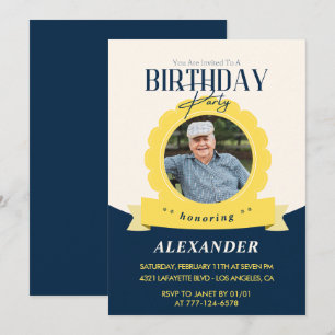 Modern Chic 82nd birthday invitation 