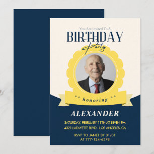 Modern Chic 93rd birthday invitation 