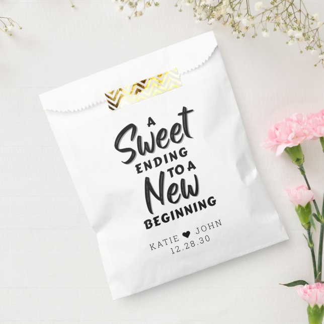 Modern Chic A Sweet Ending to A new Beginning Favour Bags (Sealed)
