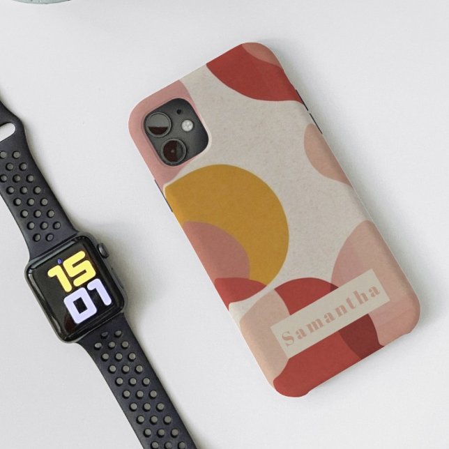 Modern Chic Abstract Circle Monograme iPhone Case (Creator Uploaded)