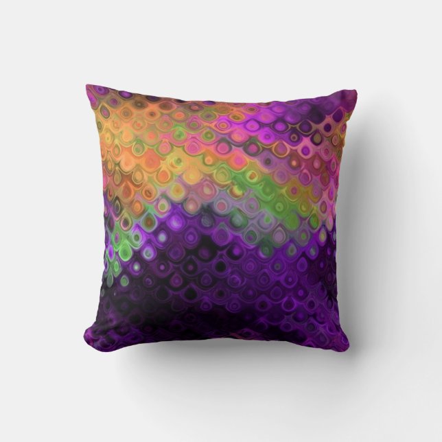 Modern Chic Abstract Peacock Feathers Cushion (Front)