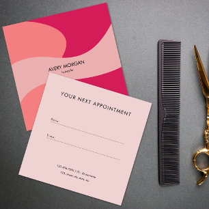 Modern Chic Abstract Pink Hair stylist Appointment Card