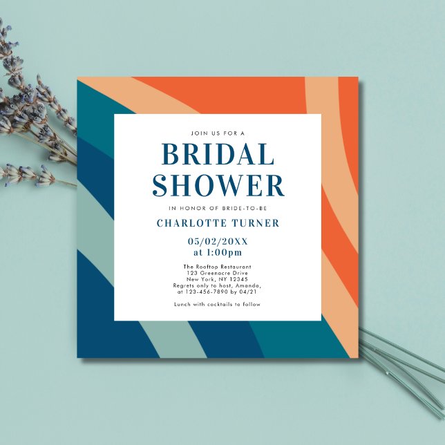 Modern Chic Abstract Square Bridal Shower Invitation (Creator Uploaded)