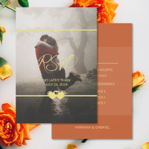 Modern Chic Add Photo Wedding RSVP Response Card